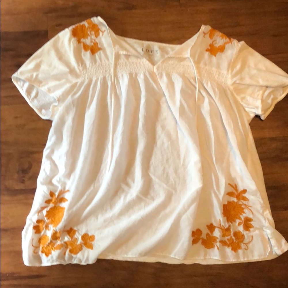 White Blouse with Yellow Flowers